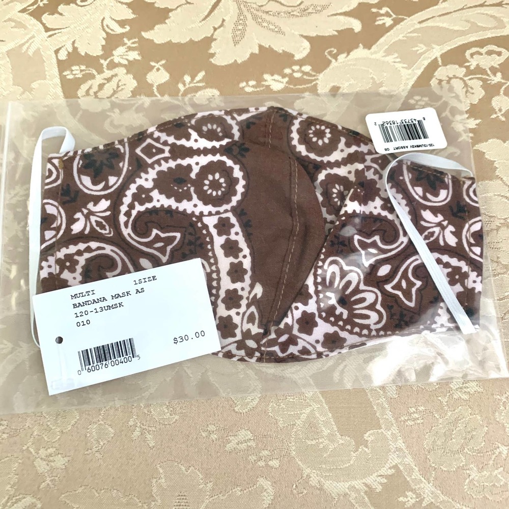 3/$15 Intermix Re/Done Upcycled Bandana Mask in Brown